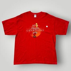 Vintage 2006 NBA Finals Champions Miami Heat T Shirt Men’s 2XL Red Wade Shaq